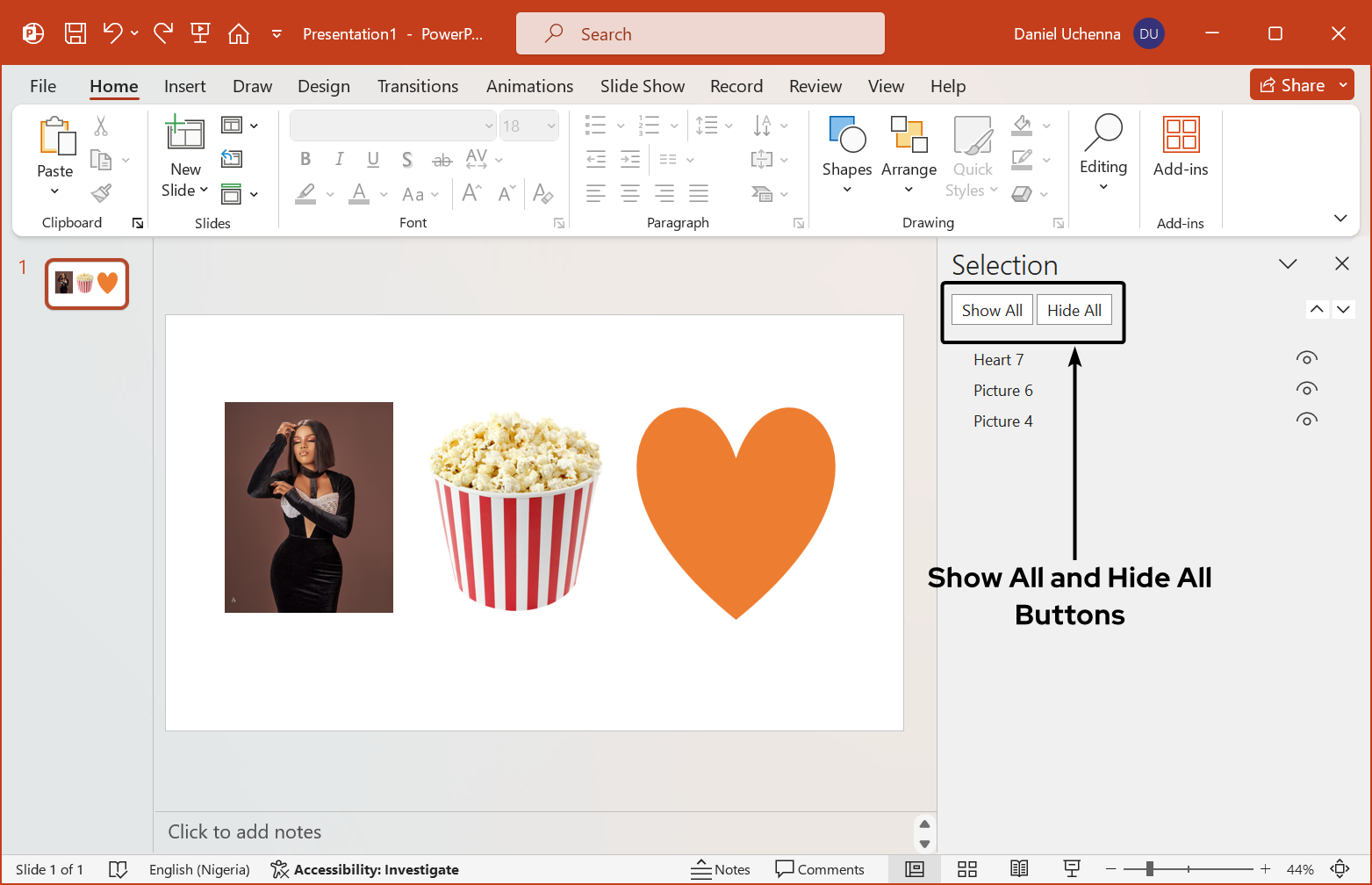 show-and-hide-objects