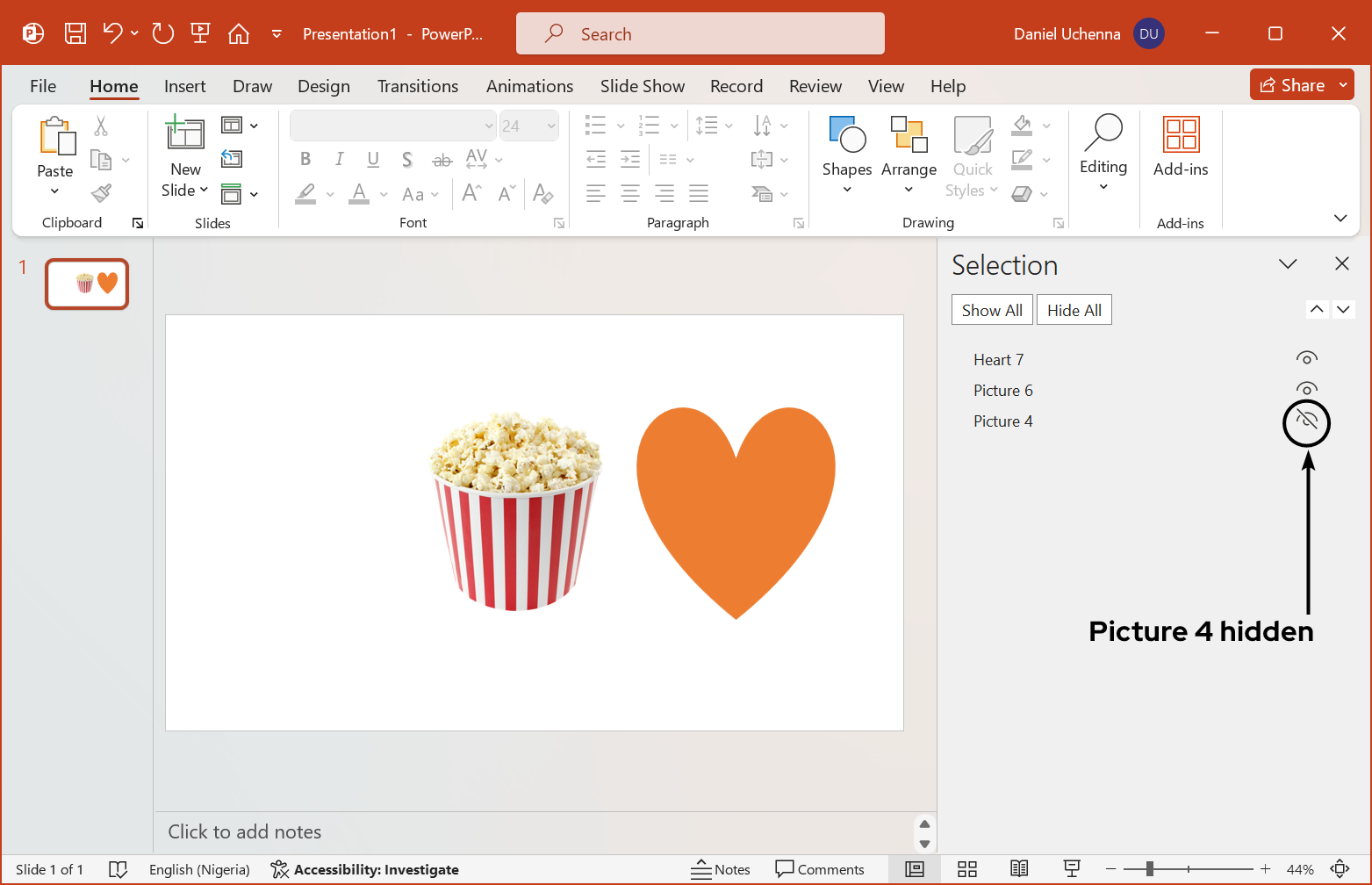 show-and-hide-objects