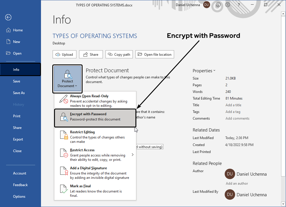 password-in-document