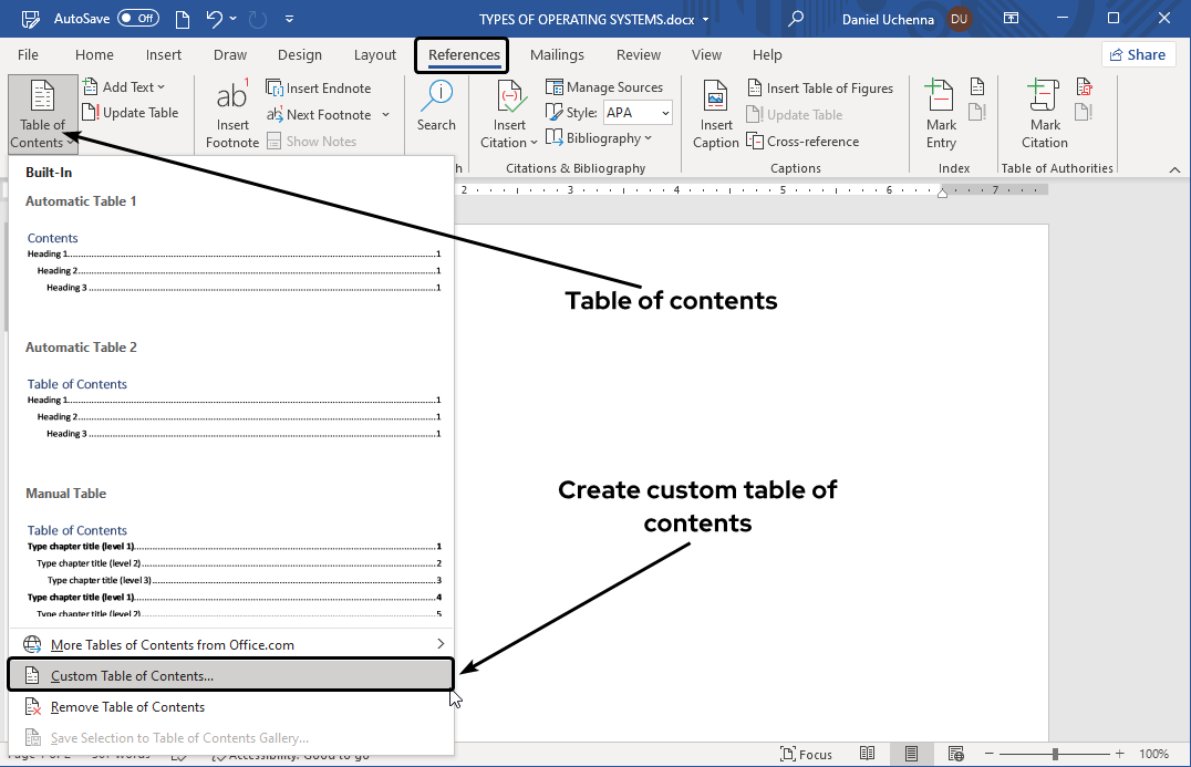 custom-table-of-content